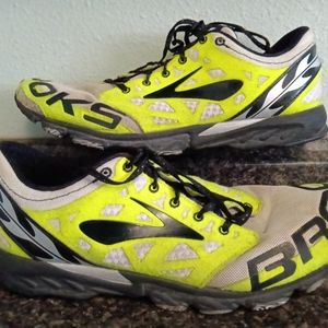 Brooks T7 Racer Men's Running Shoes Size 10 Neon Green White Logo Lightweight